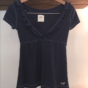 Hollister V-Neck Ruffle Babydoll Top